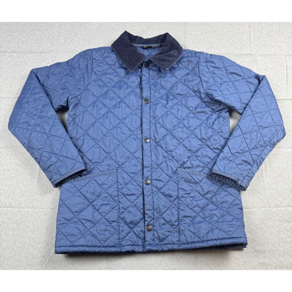 Barbour Boys Liddesdale Quilt Jacket Blue XL 12/13 CQU0047 Diamond Quilted